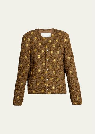 Dries Van Noten Floral Cloqu&eacute; Jacquard Jacket