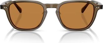 Oliver Peoples Emryn 50mm Pillow Sunglasses in Hazel /Cognac at Nordstrom