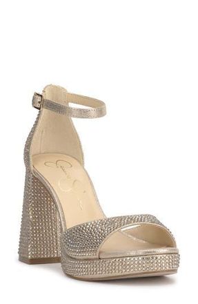 Jessica Simpson Kaliah Ankle Strap Platform Sandal in Champagne at Nordstrom Rack, Size 11