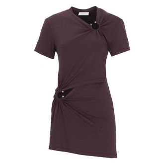 Paco Rabanne Short Dresses, female, Purple, Size: S Cutout-Ring Mini Dress