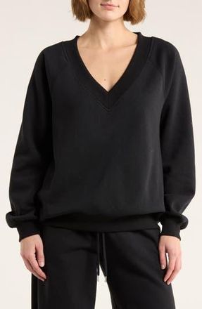 Abound Fleece V-Neck Sweater in Black at Nordstrom Rack, Size X-Small