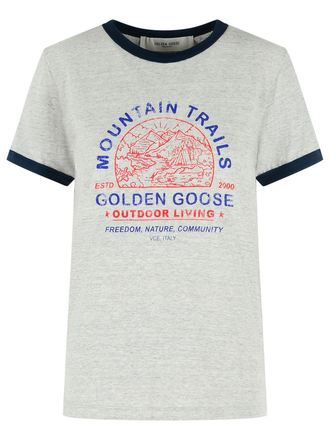 Golden Goose Journey Grey Cotton T-Shirt