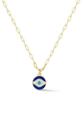 Sphera Milano Sterling Silver & CZ Evil Eye Pendant Necklace in Gold at Nordstrom Rack