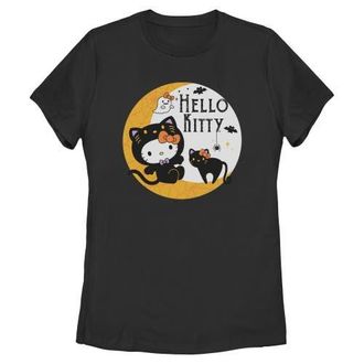 Hello Kitty Womens Hello Kitty Halloween Black Cat and Moon Graphic T-Shirt at Nordstrom, Size Xx-Large