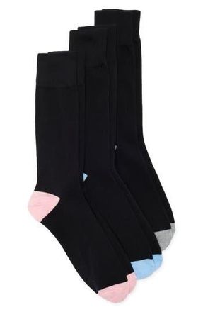 Ted Baker Assorted 3-Pack Crew Socks in Black at Nordstrom Rack