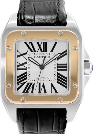 Cartier Pre-owned Cartier Santos 100 Automatic Silver Dial Mens Watch W20072X7
