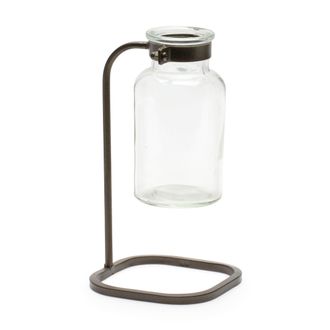 Melrose International Bottle Vase in Iron Stand (Set of 4) - Black