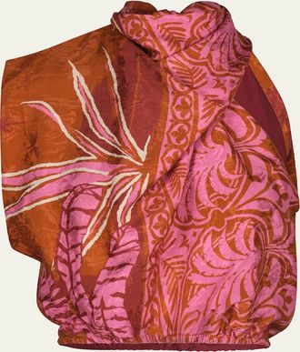 Johanna Ortiz Natural Harbor Cowl-Neck Sleeveless Crop Top