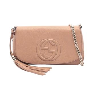 Gucci Pre-owned Soho Interlocking G Leren Schoudertas - Dames - Pre-owned - Roze - Maat: ONE Size Leer