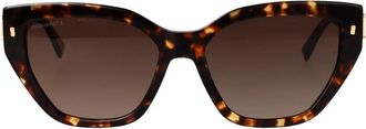 Dsquared2 Rechthoekige Zonnebril - Dames - Zonnebrillen - Bruin - 55 MM - Accessoires