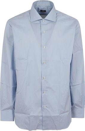 Barba Neck Shirt - Heren - Zakelijke Overhemden - Blauw - 5XL - Overhemden