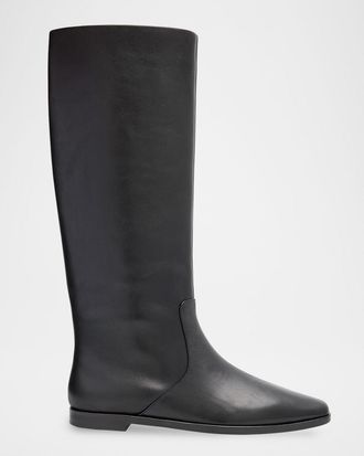 Loeffler Randall Tilly Flat Leather Knee-High Riding Boots