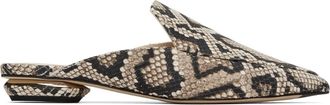 Nicholas Kirkwood Womens Beya Snake-Embossed Mule In Black/natural