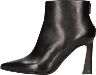 Anna F. 9804 Enkellaars - Dames - Laarzen met Hak - Zwart - 38 EU - Leer - Schoenen