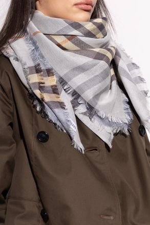 Burberry Wool Scarf, Unisex, Grey