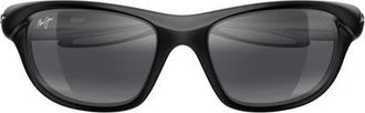 Maui Jim Makamae 62mm PolarizedPlus2 Oval Sunglasses in Black at Nordstrom