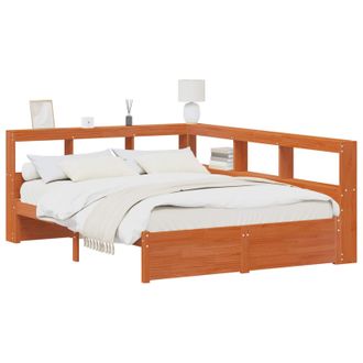 vidaXL Cama Con Estanter&iacute;a Con Cabecera Madera De Pino Macizo Vidaxl