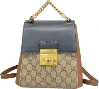 Gucci Black Brown Pvc Backpack (Pre-Owned)