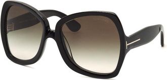 Tom Ford Sunglasses Butterfly Full Rim, Dark Havana Frame And Brown Gradient Lens Ft122252F
