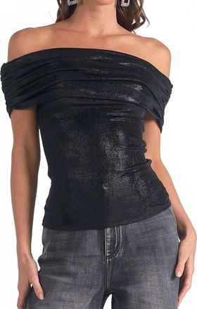 Elan Roxy Off The Shoulder Top In Black