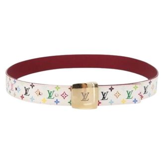 Louis Vuitton Pre-owned Belts, female, White, Size: ONE SIZE Pre-owned Vintage Monogram Multicolor Canvas Belt