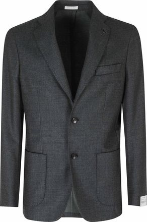 Breras Milano Green Single-Breasted Virgin Wool Jacket