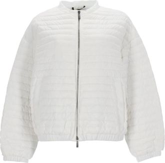 Moorer Beige Quilted Mock Collar Jacket