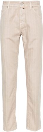 Jacob Cohen Scott slim-cut trousers - men - Linen/Flax/Elastane/Cotton - 33 - Neutrals