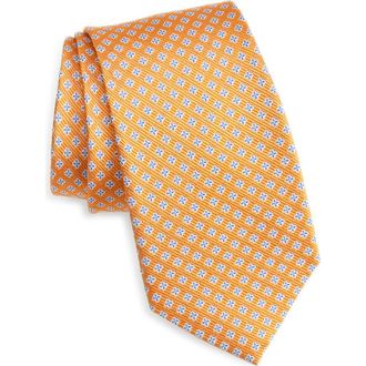 Nordstrom Quatrefoil Medallion Silk Tie in Orange at Nordstrom