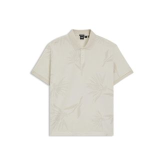 BOSS Mercerised-cotton polo shirt with floral jacquard