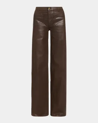 Ramy Brook Cleo Coated Wide-Leg Jeans