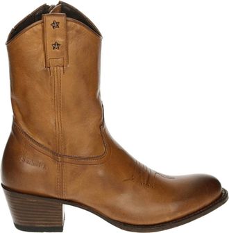 Sendra Schoenen, Dames, Bruin, 37 EU, Leer, Westerse Leren Laars Cognac Kleur