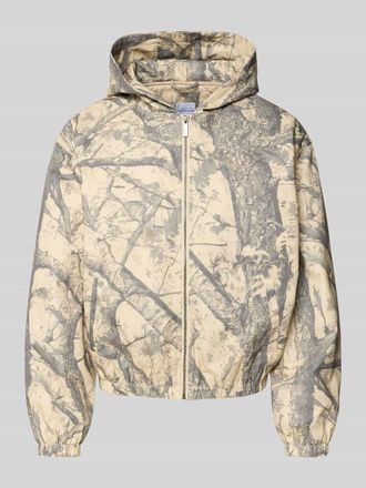 Karl Kani Jacke mit Kapuze und Logo in Beige, Gr&ouml;&szlig;e XXL