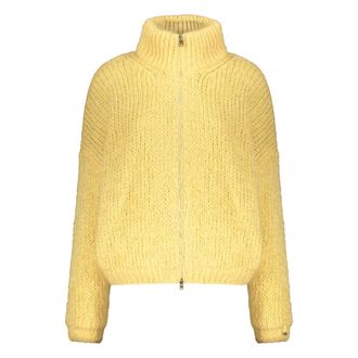 Herno Cardigans, female, Yellow, Size: S Mohair Zipper Cardigan
