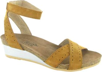 Naot Womens Wand Wedge Sandal In Amber Nubuck