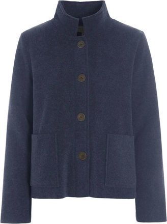 Henriette Steffensen Womens Long Sleeves Collar Neckline Jacket In Evening Blue