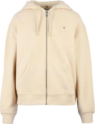 Tommy Hilfiger Hooded Sweatshirt - Dames - Vesten met rits - Beige - XS - Katoen - Hoodies & sweatvesten