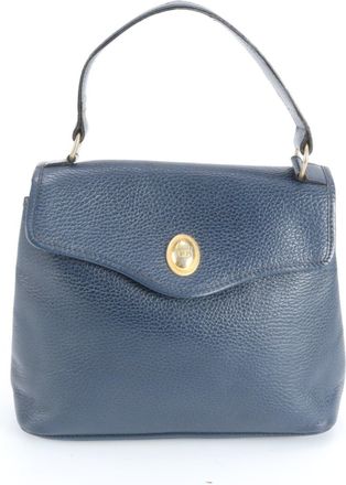 Dior Navy Leather Handbag Tote Bag (Pre-Owned)