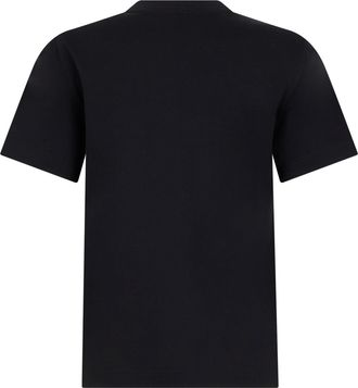 Burberry Womens T-Shirt With Tartan Detail, Black Cotton T-Shirts & Jerseys
