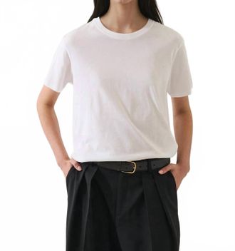 Patrick Assaraf Lightweight Pima Cotton Boyfriend T-Shirt In White