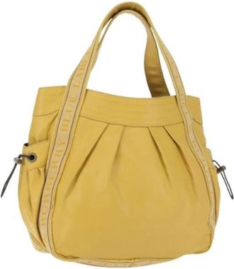 Burberry Pre-owned Leather Tote - Dames - Vintage Handtas - Geel - ONE Size - Leer - Vintage