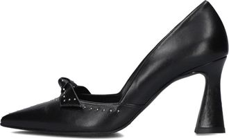 Lodi Schoenen, Dames, Zwart, 38 EU, Wol, Zwarte leren puntige neus pumps