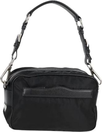Prada Pre-owned Shoulder Bags, female, Black, Size: ONE SIZE Pre-owned Nylon Shoulder Bag