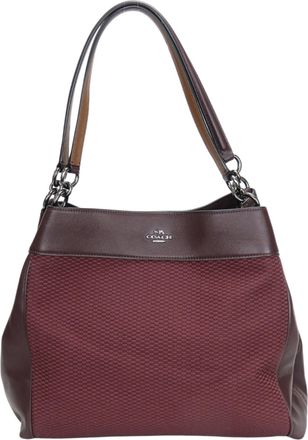 Coach Bordeaux Brown Canvas Tote Bag (Pre-Owned)