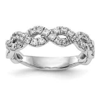 Diamond2Deal 14k White Gold Lab Grown Diamond Wedding Band Ring 1/2Ct Clarity- VS Color- D-E