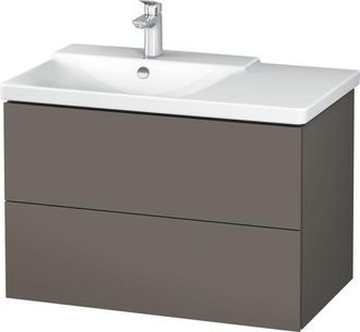 Duravit Duravit L-cube Mueble De Pared De 820mm De Ancho, Profundidad 481, 2 Cajones, Cabe p3 Comfort Art&iacute;culo 233385, Cuenca Izquierda, Color: Flanela Gris S
