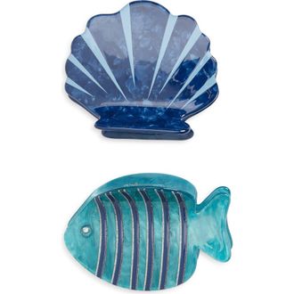 Frasier Sterling Amalfi Set of 2 Claw Clips in Blue at Nordstrom