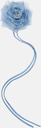 Max Mara Ario floral-appliqu&eacute; silk chiffon brooch