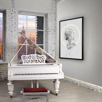 Schuller Schuller - Cuadro Busto Blanco Luz Led 80x120