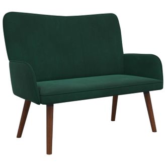 vidaXL Sof&aacute; De 2 Plazas Verde Oscuro 115 X 61 X 87 Cm Terciopelo Vidaxl